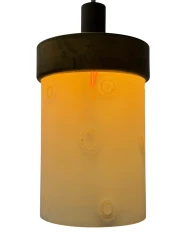 Mid-Century Modern Murano Pendant Lamp, Bronze & Milk Glass, 1960s